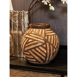 Caila Large Textured  Ombre Glass Vase - Cast Aluminium 100% - thumbnail 2