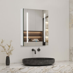 AICA LED Bathroom Mirror Cabinet - White / 60cm / 15.41kg - thumbnail 2