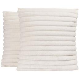 Pack Of Faux Fur Ribbed Cushion Covers - White / 2 - thumbnail 2