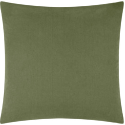 Tryfan Textured Cotton Cushion - Olive / Polyester - thumbnail 2