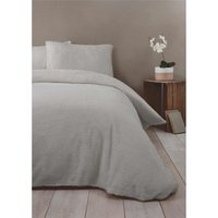 Sherpa Fleece Duvet Cover Bedding Sets - Silver / Double
