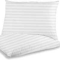 Satin Stripe Luxury Pillows - White / 2