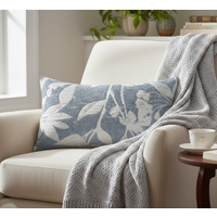 Luxury 3D Jacquard Stunning Leaf Pattern Filled Boudoir Cushion - Natural