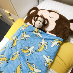 Kids Animal Sleeping Bag With Pillow And Monkey Plush Toy - Blue - thumbnail 2