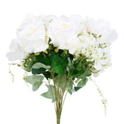 Rose Hydrangea Flower Bunch - White - thumbnail 2