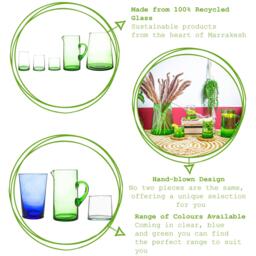 Jebel Recycled Glass Vase Decorative Home Flower Display Holder 3.5 Litre - Green - thumbnail 2