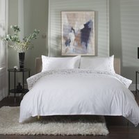 Block Geometric Cotton Duvet Set - White