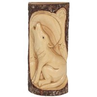 30cm Wolf Wood Carving Handcarved and Unique - Brown - image 1