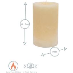 Round Vanilla Pillar Candle Cream - Natural / 110hr - thumbnail 4
