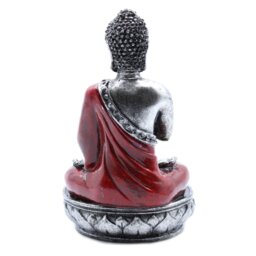 Red Bali Hand Painted Buddha Candle Holder Namaskara Mudra Decor - Red - thumbnail 3