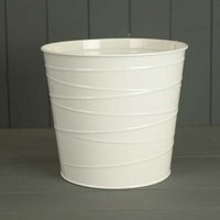White Zinc Pot (with drainage Holes) - White
