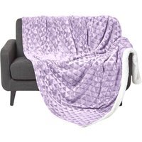 Homescapes Geometric Triangle Velvet Throw - Lavender / 230cm - thumbnail 1
