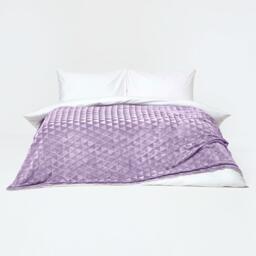Homescapes Geometric Triangle Velvet Throw - Lavender / 230cm - thumbnail 2