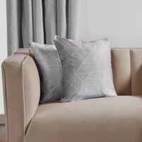 Pack of Matte Velvet Mason Geo Cushion Covers - Grey / 2 - thumbnail 1