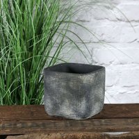 Zen Grid Design Ceramic Plant Pot - Dark Grey / 14cm - thumbnail 1