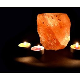 Set of 4 Himalayan Salt Tealight Candle Holders, Pink - Pink - thumbnail 3