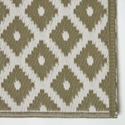 Homescapes Outdoor Rug Luxury Waterproof Reversible, Green May Geometric - Olive Green / 200cm - thumbnail 4