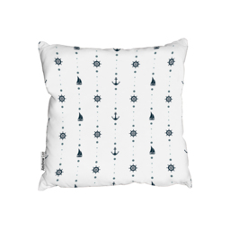 Anchor, Wheel, Sailboat Outdoor Cushion - White / 60cm - thumbnail 2