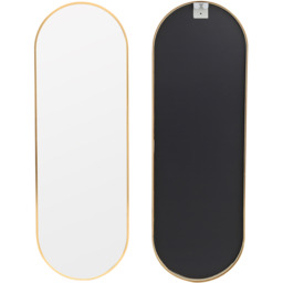 Oval Metal Frame Wall Mounted Full Length Mirror - Gold - thumbnail 3
