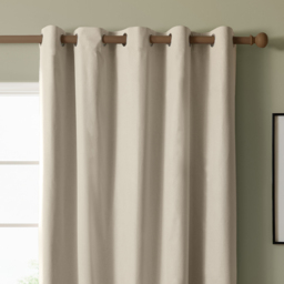 The Ultimate Blackout Textured Woven Eyelet Curtain Pair - Ecru / 137cm / 168cm - thumbnail 5