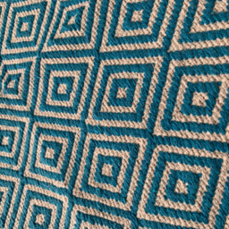 Turquoise Diamond Weave Cotton Handloom Rug 60 x 90cm - Turquoise - thumbnail 4
