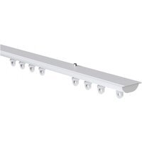 White Hidden Ceiling Fix Aluminium Curtain Hanging Track - White / 230cm