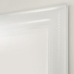 Textured White Framed Wall Mirror - White / 77cm - thumbnail 2