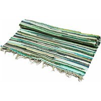 Premium Natural Green Rag Rug for Living Bedroom - Green