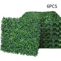 6Pcs Artificial Boxwood Panels for Home Outdoor Decor - Green
