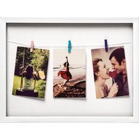 Maren Washing Line White Plastic 3 Peg Photo Frame - White