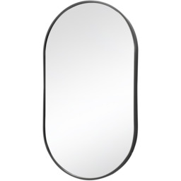 Oval Metal Wall Mirror - Black - thumbnail 4