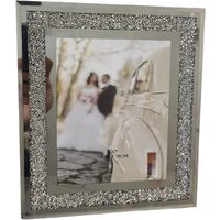 Crushed Crystal Photo Frame Jewel Mirror Diamante Picture Frame S - Silver - image 1