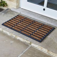 Heavy Duty Natural Coir Door Mat Rubber - Brown,Black - image 1