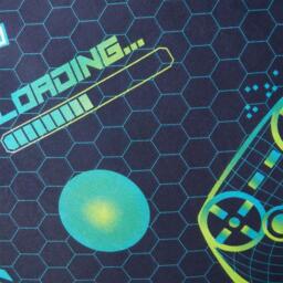 Neon Gaming Geo Reverse Duvet Set - Green/Blue / Double - thumbnail 4