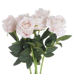 Set of 3 Pastel Pink Artificial Tea Rose Stems - Pink - thumbnail 2