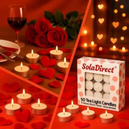 8 Hour Tealights Pack of 50 - Long Burn White Unscented Smokeless Candles - White - thumbnail 4