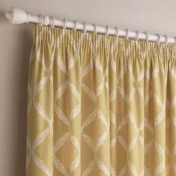 Olivia Lattice Room Darkening Pencil Pleat Curtain Pair - Citron / 183cm / 229cm - thumbnail 3