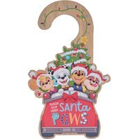 Paw Patrol Santa Paws Please Stop Here Wooden Door Hanger - Red