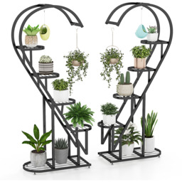 5 Tier Metal Plant Stand-Black - Black - thumbnail 2