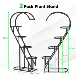 5 Tier Metal Plant Stand-Black - Black - thumbnail 3