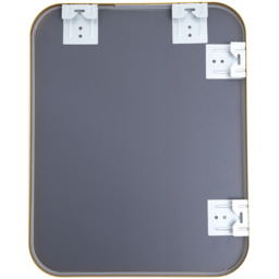 Rectangular Smooth Edges Wall Mirror - Gold - thumbnail 3