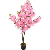 Potted Artificial Cherry Blossom Tree - Pink - thumbnail 1