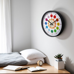 Kids Learning Silent Time Teaching Wall Clock - Colourful - thumbnail 5