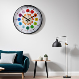 Kids Learning Silent Time Teaching Wall Clock - Colourful - thumbnail 4