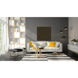 Geometrical Fish Scale - Wrapped Canvas Graphic Art Print - Yellow / 77cm / 114cm - thumbnail 2