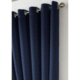 Adiso Eyelet Ring Top Curtains - Dark Blue / 229cm / 183cm - thumbnail 2