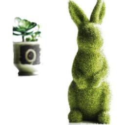 Easter Outdoor Grass Bunny Statue - Green - thumbnail 2