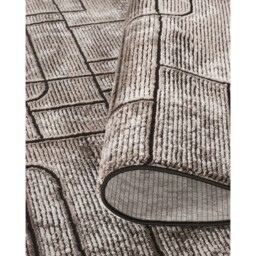 Belgravia Living Room Area Rug Metallic Sheen Contemporary Modern Cobble Design - Mocha / 230cm - thumbnail 5
