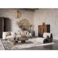 Belgravia Living Room Area Rug Metallic Sheen Contemporary Modern Cobble Design - Mocha / 230cm - thumbnail 1
