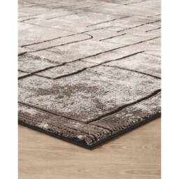 Belgravia Living Room Area Rug Metallic Sheen Contemporary Modern Cobble Design - Mocha / 230cm - thumbnail 2